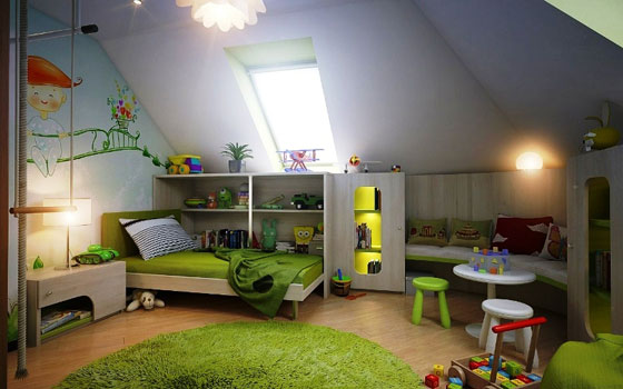 детская спальня на мансарде
