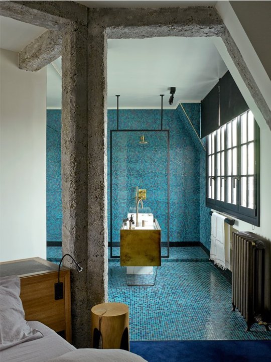 спальня и ванная в одной комнате