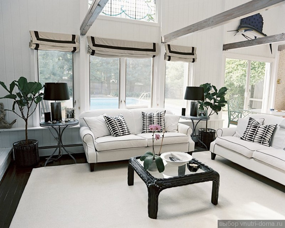 Римские шторы для интерьера хай-тек