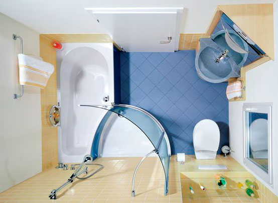 интерьер ванной комнаты совмещенной с туалетом