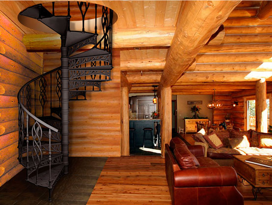 Дизайн винтовой лестницы на второй этаж