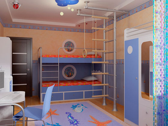 детская комната для двух мальчиков дизайн