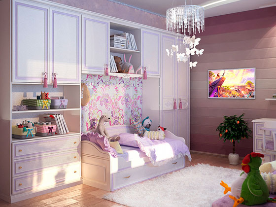 интерьер детской комнаты для двух девочек