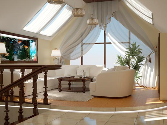 интерьер в доме с мансардой интерьер в доме с мансардой